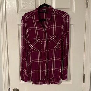Express Pink Plaid Flannel